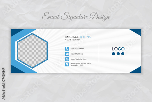 Modern elegant professional corporate email signature, social media cover design with elegant colors and shapes