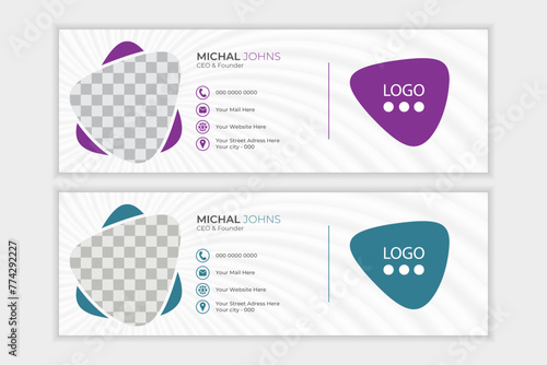 modern professional elegant corporate email signature design or social media cover design template with elegant colors and shapes