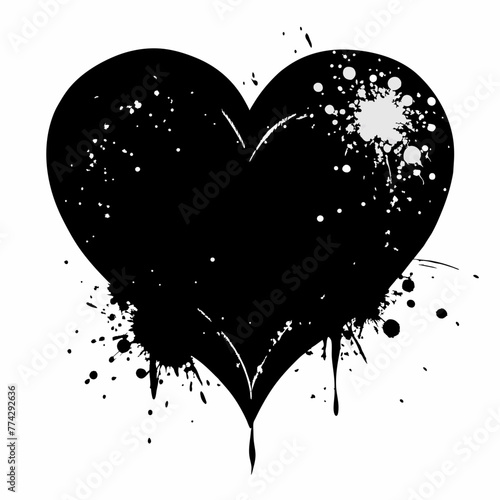 Minimalist simple cute drop of water floral heart star firefighter fish halloween grunge heart silhouette logo tshirt ai victor silhouette graphic elemant design illustration