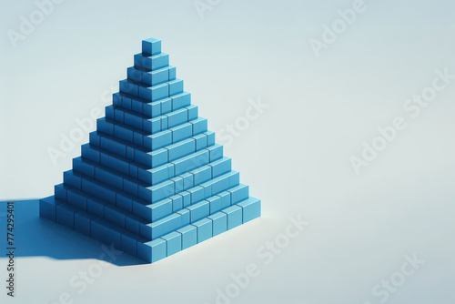 Pyramid of blocks on a clean background. Space for text.