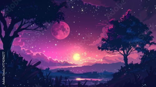 starry sky in night time, idea for background wallpaper