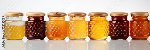 Honey jars or pots set, mix, collection for banner and background © alstanova@gmail.com