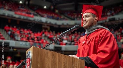 Valedictorian Speaks to Graduates at Commencement Ceremony - Academic Milestone photo