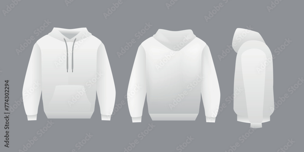 Blank white hoodie template. Long sleeve sweatshirts template with clipping path, gosh for printing. Blank white hoodie template. Long sleeve sweatshirts template with clipping path, gosh for printing.