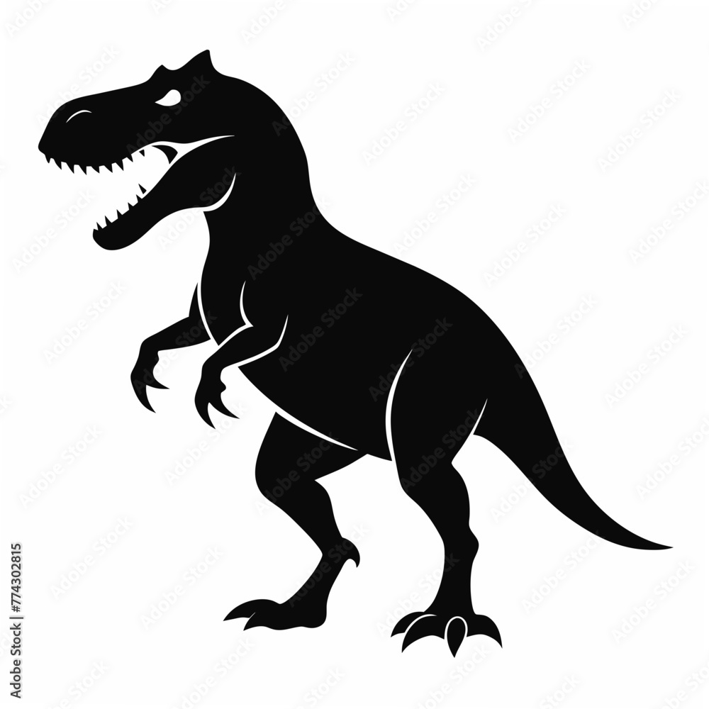 Minimalist T-rex silhouette Symbol tattoo logo icon vector vintage design