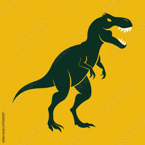 Minimalist T-rex silhouette Symbol tattoo logo icon vector vintage design