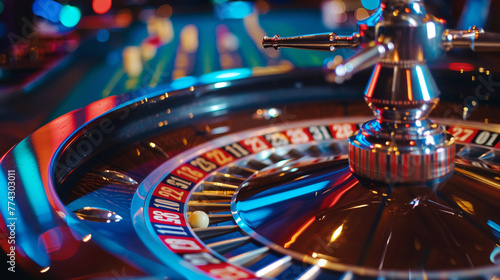 A spinning roulette wheel mesmerizes with its whirl of anticipation and chance