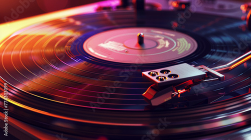 A vintage vinyl record spins gracefully on a classic turntable