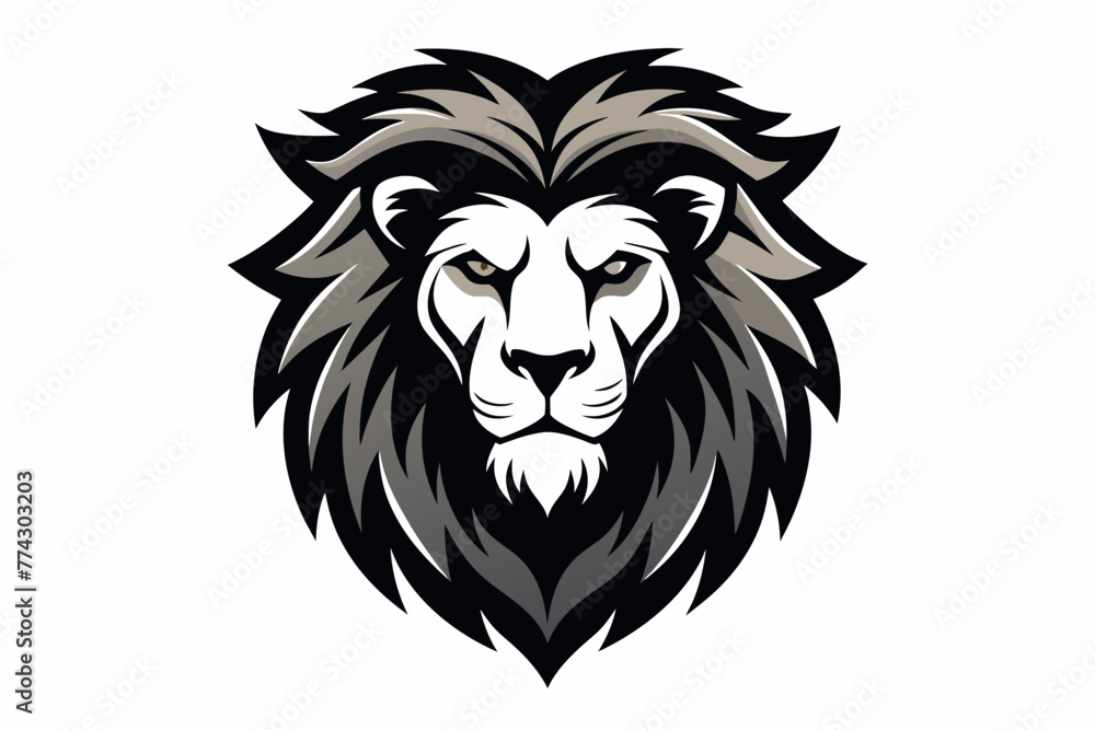 Fototapeta premium lion head logo icon silhouette