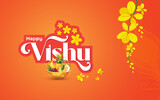 Happy Vishu Festival Greeting background Template Design Illustration 