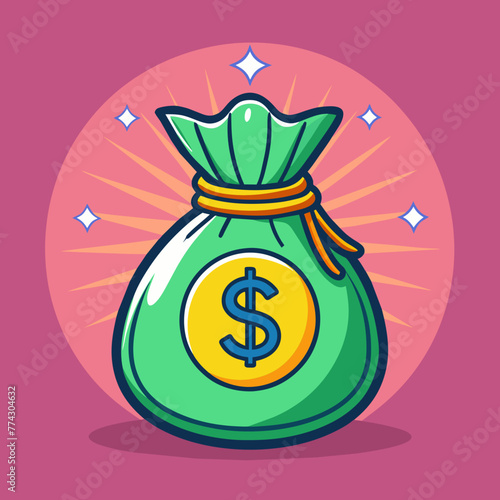 Money Bag, Vector graphics element silhouette illustration