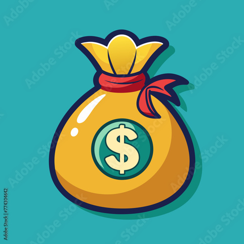 Money Bag, Vector graphics element silhouette illustration