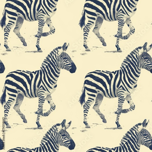 Minimalist Zebra Patterned Illustration Generative AI