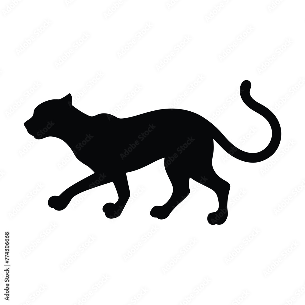 silhouette of a cheetah on white