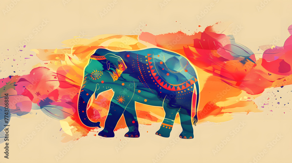 Obraz premium Vibrant India: A Captivating Cartoon Banner Showcasing the Rich Culture and Colors of India