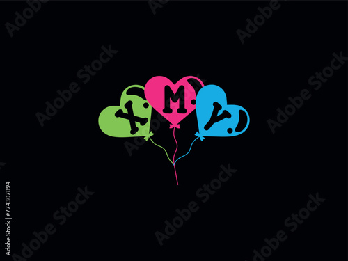 Unique XMY Balloon Letter Design