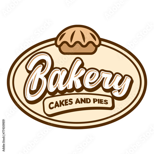 Bakery shop Logo sign badge isolated. Bakery Logo vintage design vector illustration template icon.