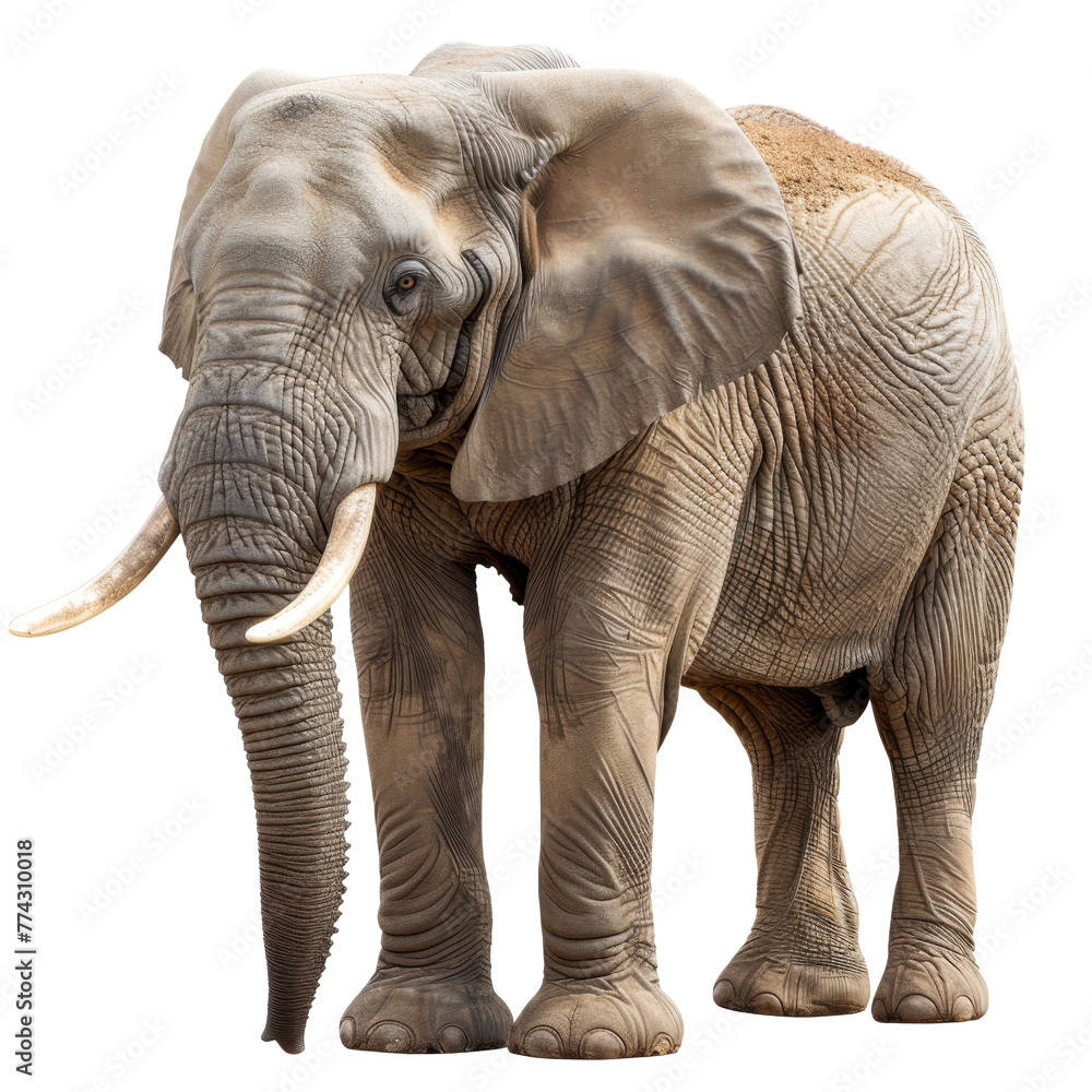 Fototapeta premium African Elephant Isolated on Transparent Background
