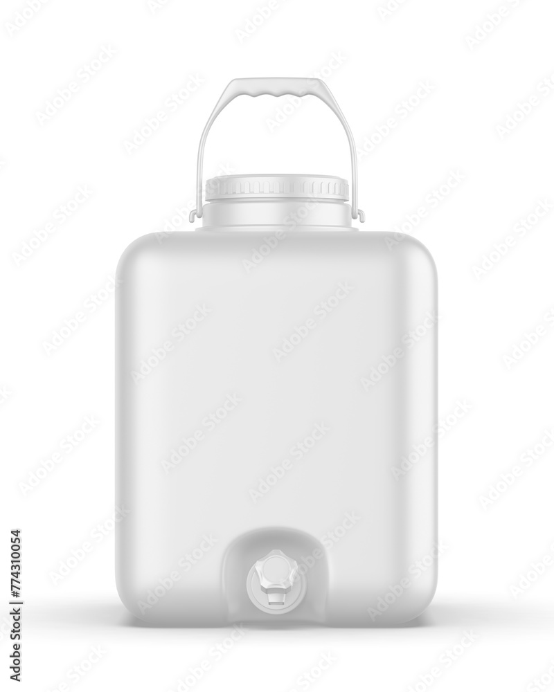 Blank fluid Container With Tap template, 3d illustration. Blank fluid Container With Tap template, 3d illustration.