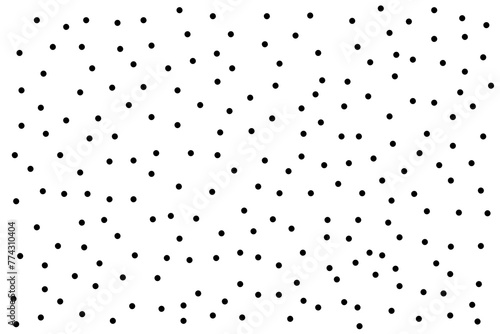 Black random dots on white background. Small polka dots seamless background pattern. Vintage texture.