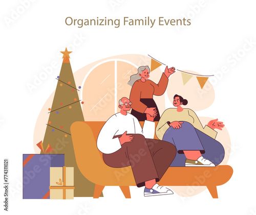 Organizing family events concept.