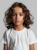 Versatile Kids' White T-Shirt Mockup in Studio Lighting Generative AI