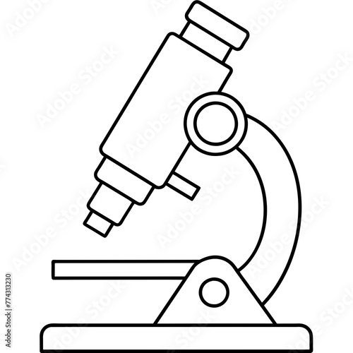 microscope silhouette Vector art illustration