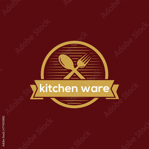 kitchen store logo design vector