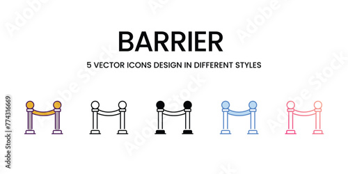 Barrier  icons different style vector stock illustration