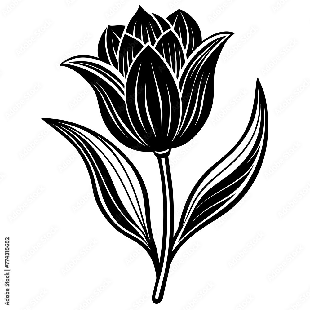 Obraz premium flower silhouette vector illustration svg file
