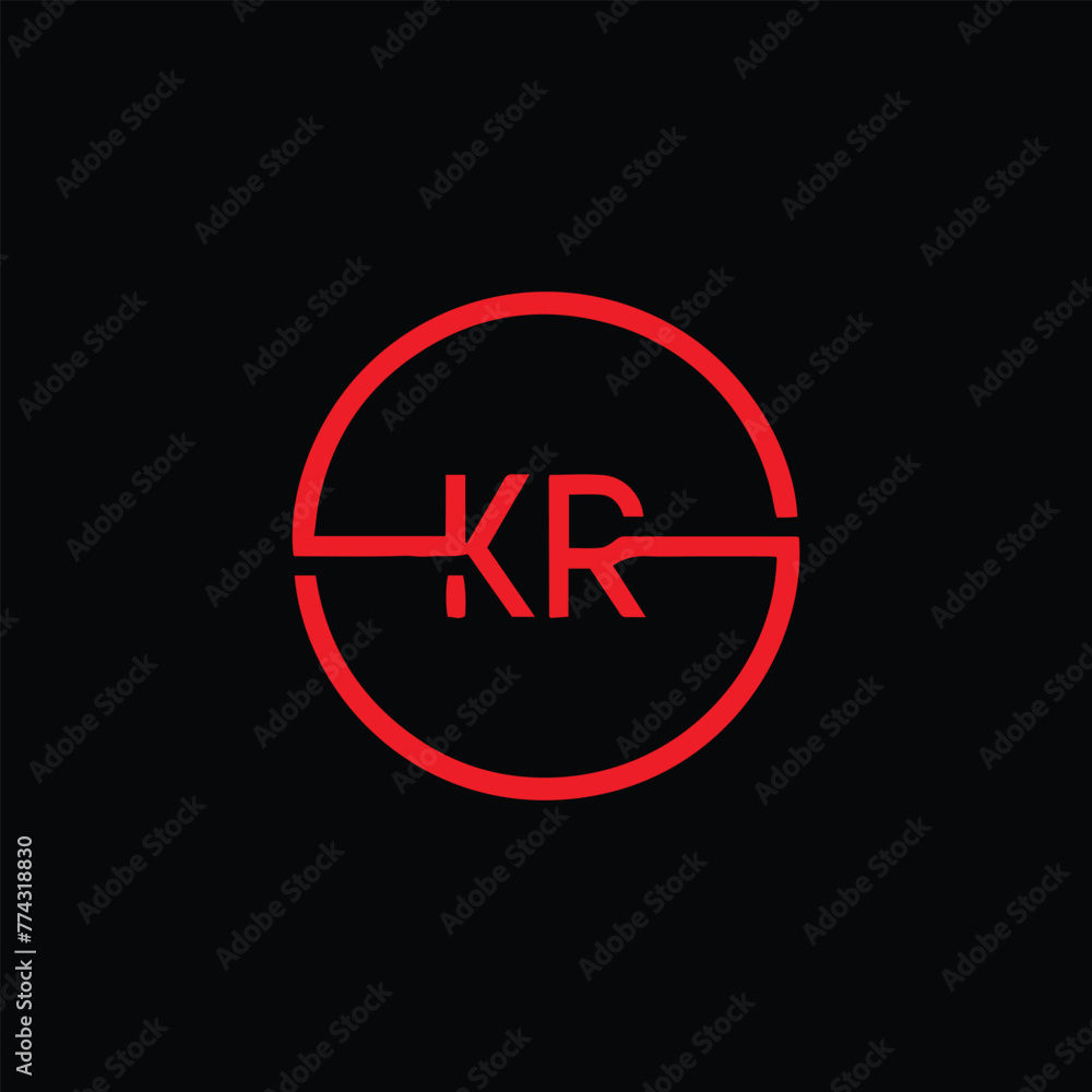 letters kr text logo design vector letters kr text logo design vector