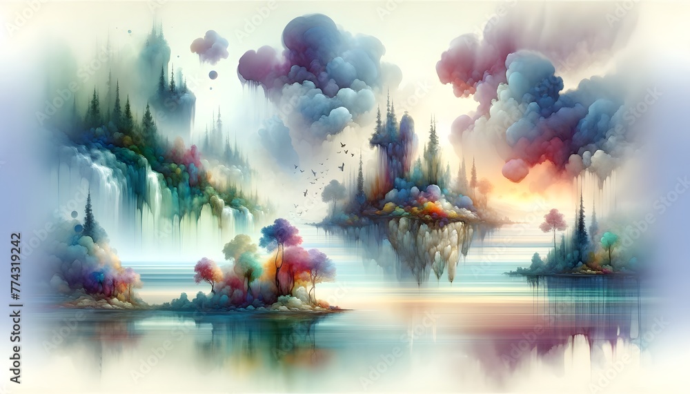 Dreamlike, Surreal Landscapes Created With Watercolor