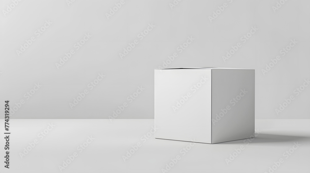 Striking 3D Illustration: Vibrant Cube Box Mockup Against a White Background, Capturing the Essence of Creative Packaging Design Striking 3D Illustration: Vibrant Cube Box Mockup Against a White Background, Capturing the Essence of Creative Packaging Design