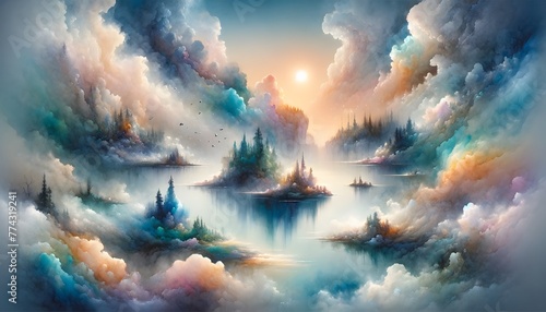 Dreamlike, Surreal Landscapes Created With Watercolor © mitarart