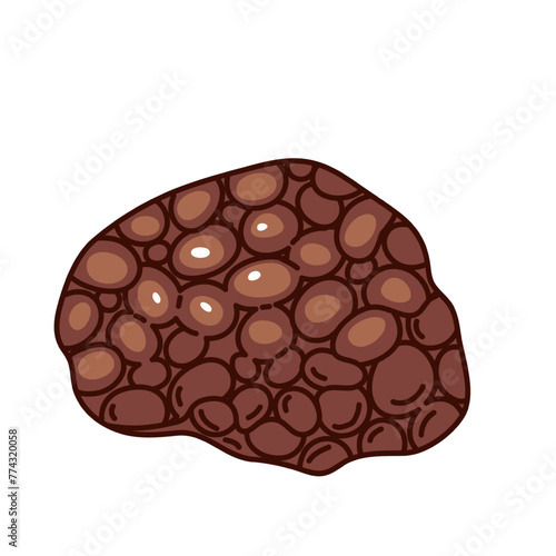 Groovy cartoon black truffle mushroom. Funny retro fungus tuber, forest autumn harvest and gourmet aroma food mascot, cartoon delicatessen truffle sticker of 70s 80s style vector illustration