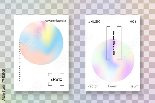 Holographic Shape. Graphic Concept. Colorful Metal Brochure. Neon Background. Blue Gradient Label. Plastic Screen. Iridescent Texture. Purple Holographic Shape