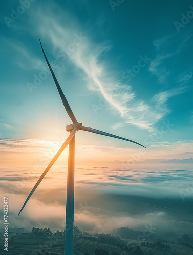 Nachhaltige erneuerbare Energie durch Windkraft, ai generativ
