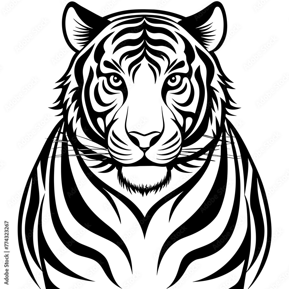 tiger silhouette vector illustration svg file tiger silhouette vector illustration svg file