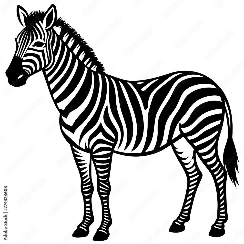 Obraz premium zebra silhouette vector illustration svg file