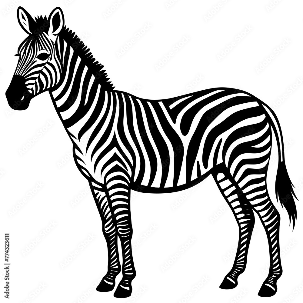 Fototapeta premium zebra silhouette vector illustration svg file