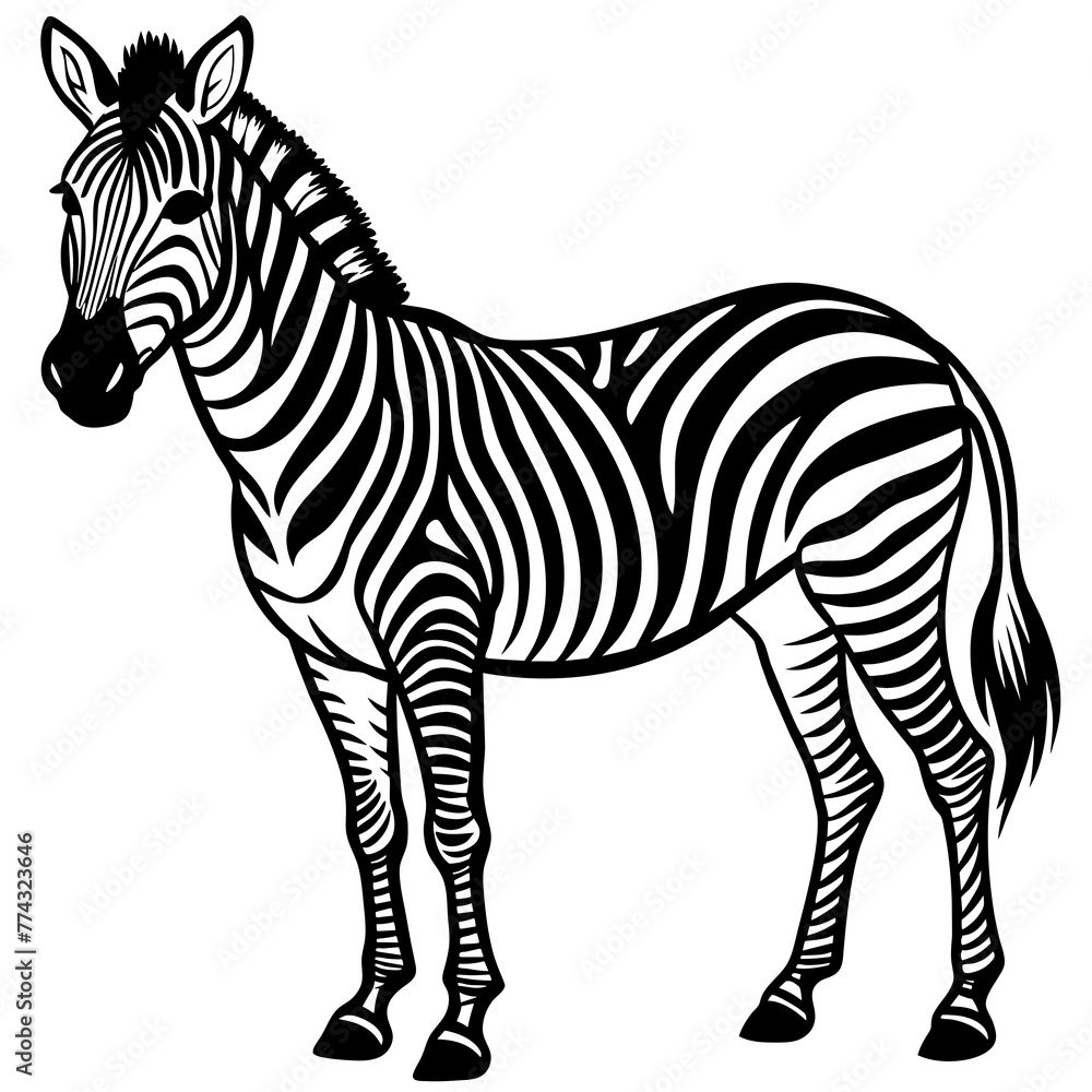Fototapeta premium zebra silhouette vector illustration svg file