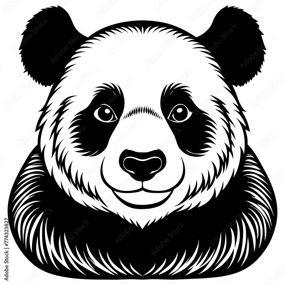 panda silhouette vector illustration svg file