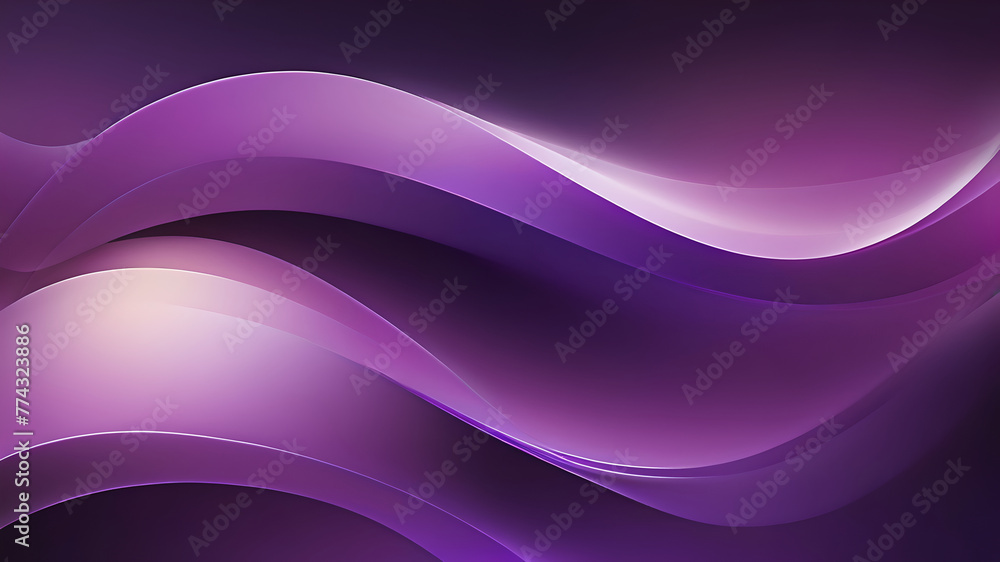 Abstract purple gradient background with smooth curves and light effects
