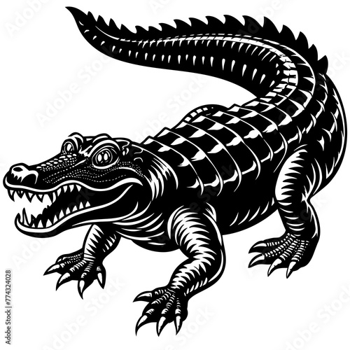 crocodile silhouette vector illustration svg file © Rashed Rana