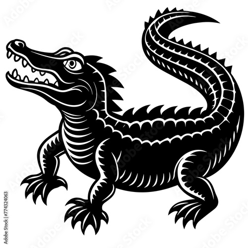 crocodile silhouette vector illustration svg file
