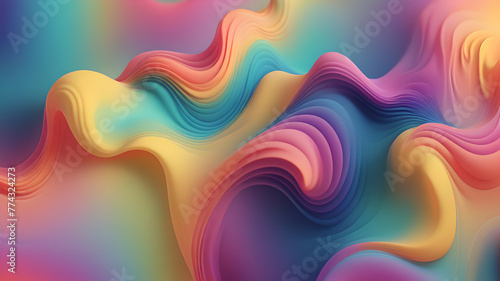 Abstract gradient fluid blur background with grainy texture and colorful rainbow gradient. Modern wallpaper design for social media, idol poster, banner, flyer. photo
