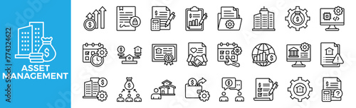 Asset Management icon set for design elements