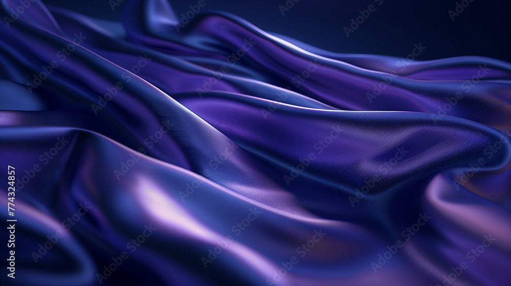 fabric with purple blue waves, on a completely dark blue background, universal for text for the site