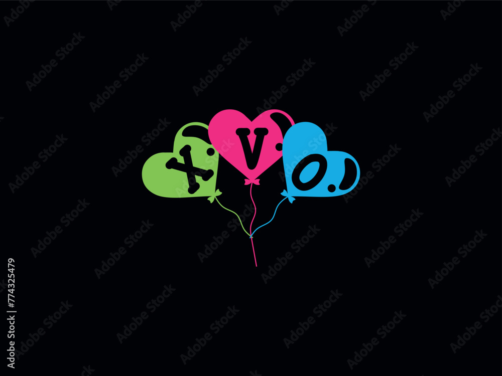 Abstract XVO Three Letter Logo Icon Vector Abstract XVO Three Letter Logo Icon Vector