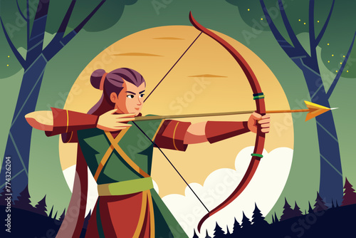 an archer shooting an arrow  photo